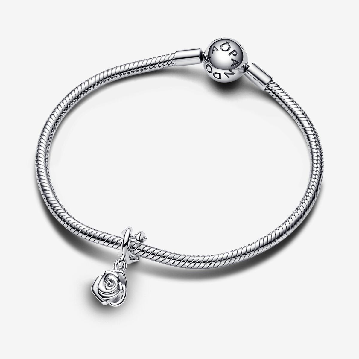 Nature - Rose in Bloom - Silver - Pandora Charms