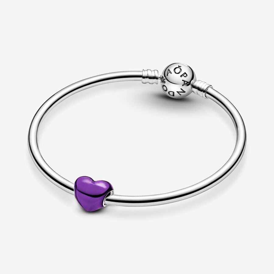 Coeur - Violet Métallique - Charms - Pandora
