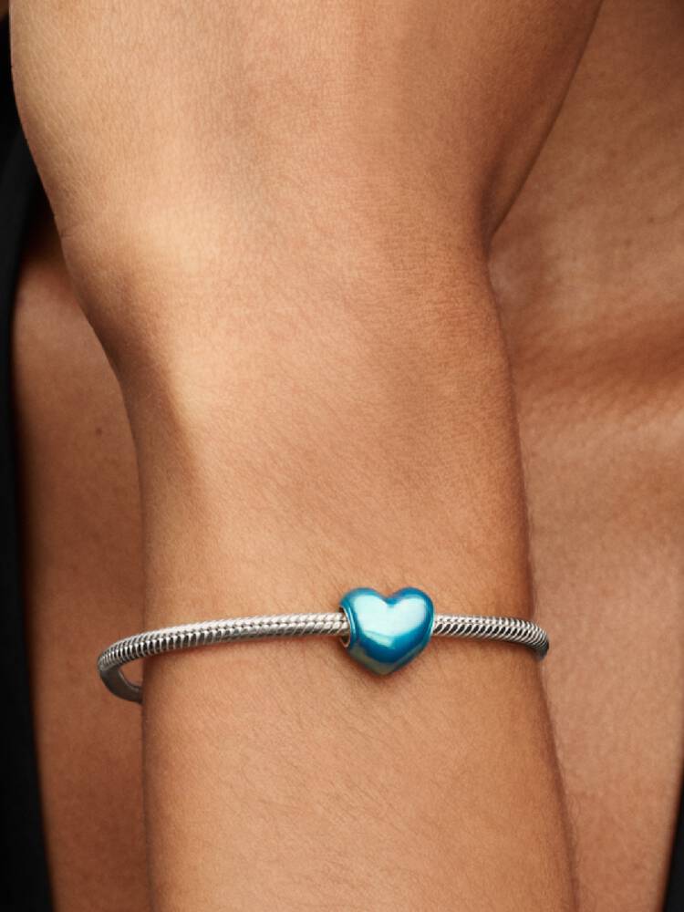 Pandora Charm - Metallisk Himmelblå Hjerte | 793337C06