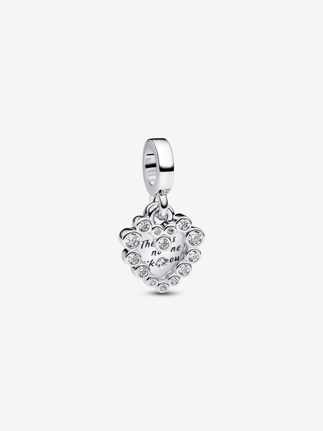 Sparkling Double Heart Pendant Charm | Pandora