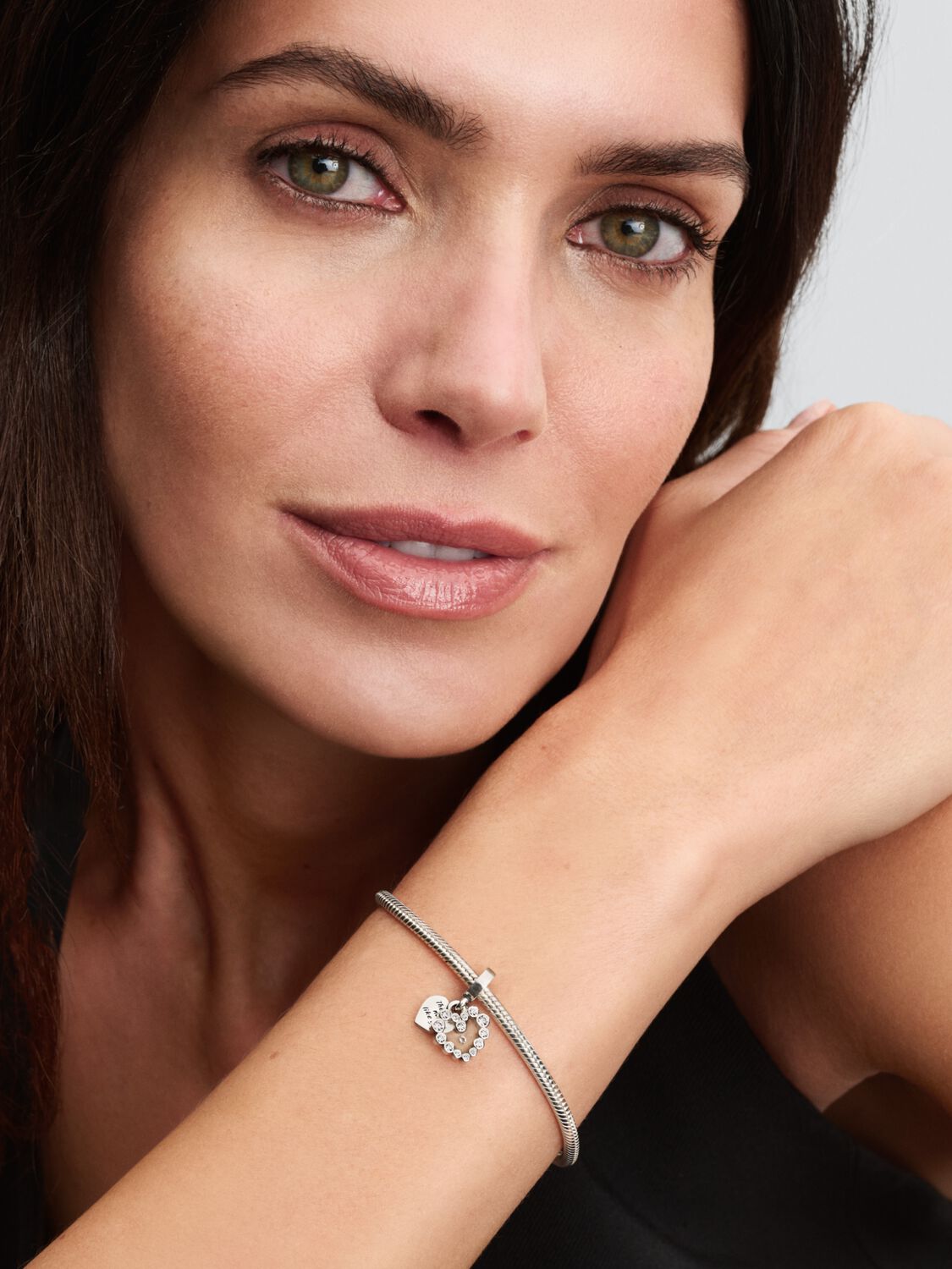 Sparkling Double Heart Pendant Charm | Pandora