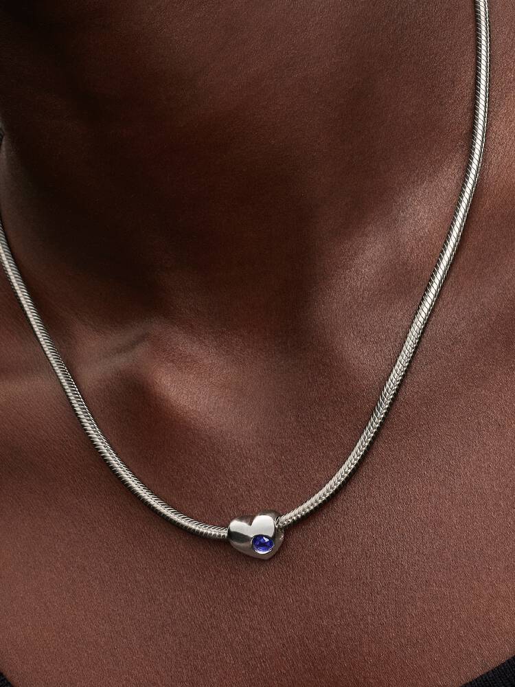 Ciondolo Pandora - Cuore in pietra blu incisa | 794161C09