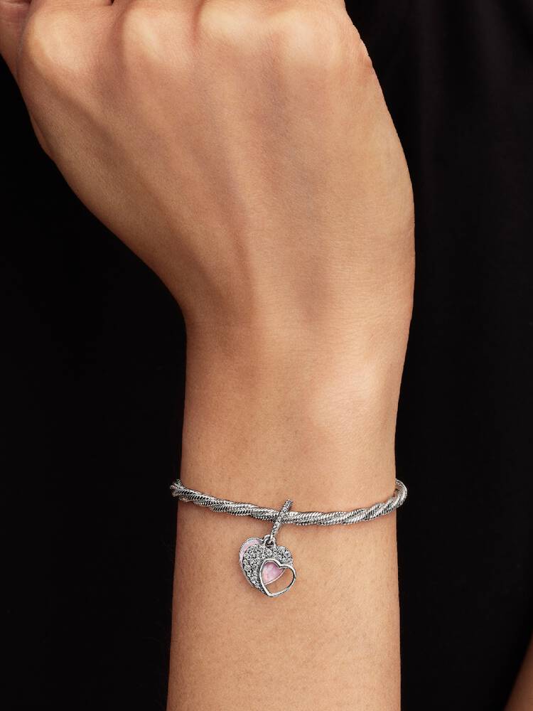 Pandora Charm – Doppelter wunderschöner Mutterherz-Anhänger | 794456C01
