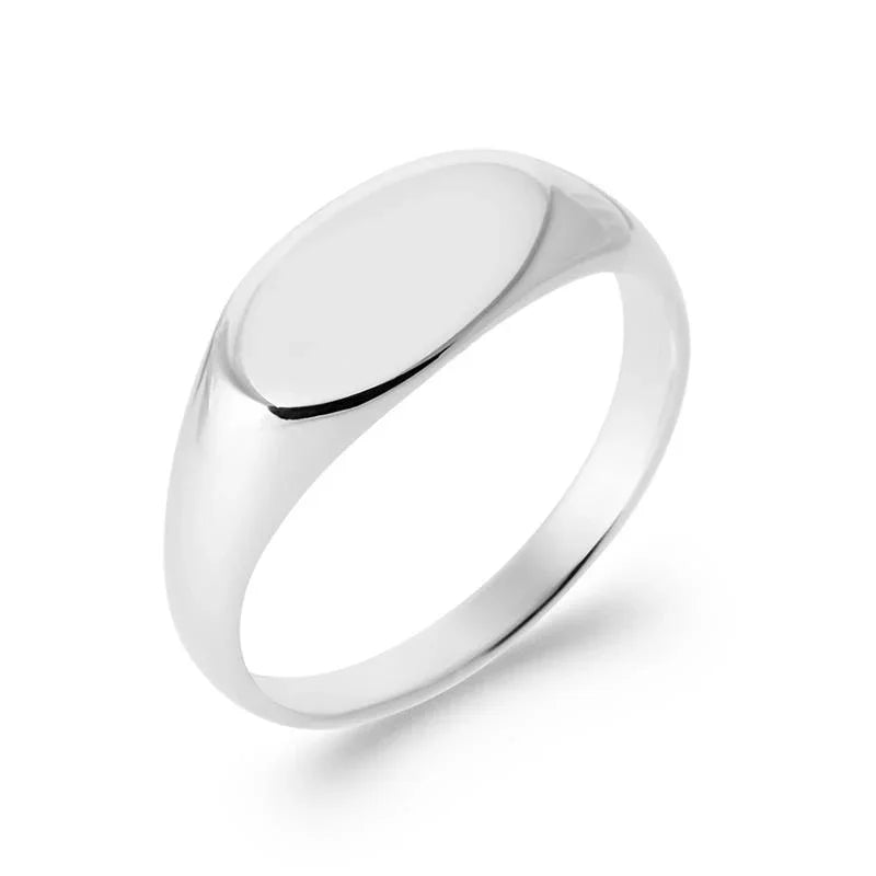 Anillo Sello Ovalado – Plata | Azuline ver 3