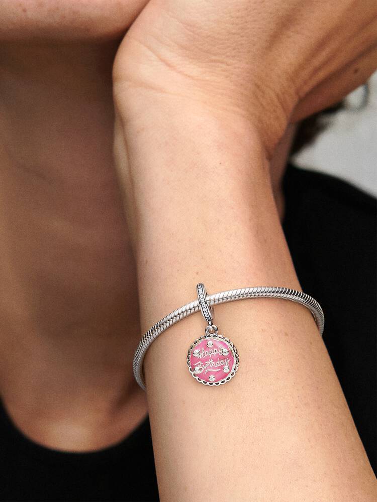 Charm Pandora - Pendant Gâteau d'Anniversaire Rose | 798888C01
