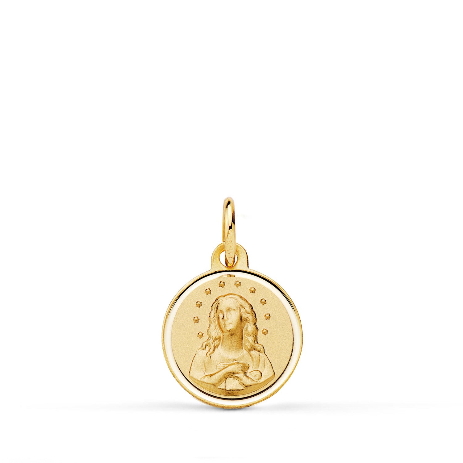 18K gult gull Ulastelig Virgin Medal Bezel 12 mm