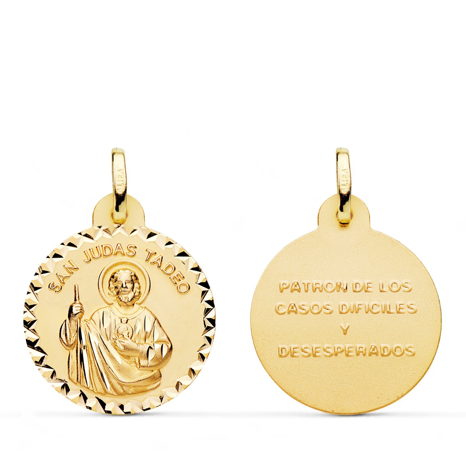 Médaille en Or Jaune 18K Saint Jude Thaddeus Coupe Transversale Taille : 20 mm