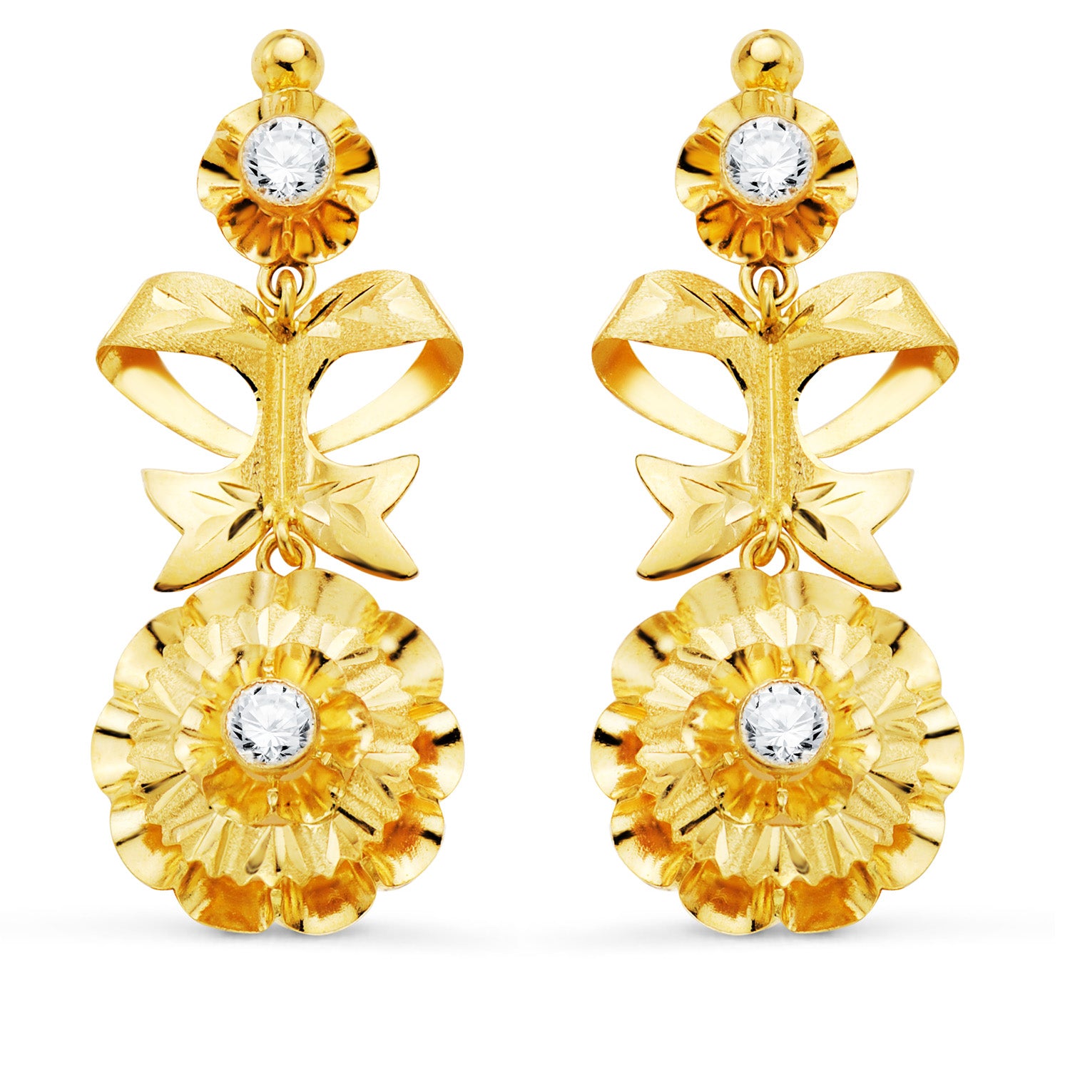 18K guld cubanske Stok øreringe. 40X14 mm catalansk lås