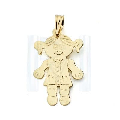 Pingente Menina em Ouro 18K 20X11 mm