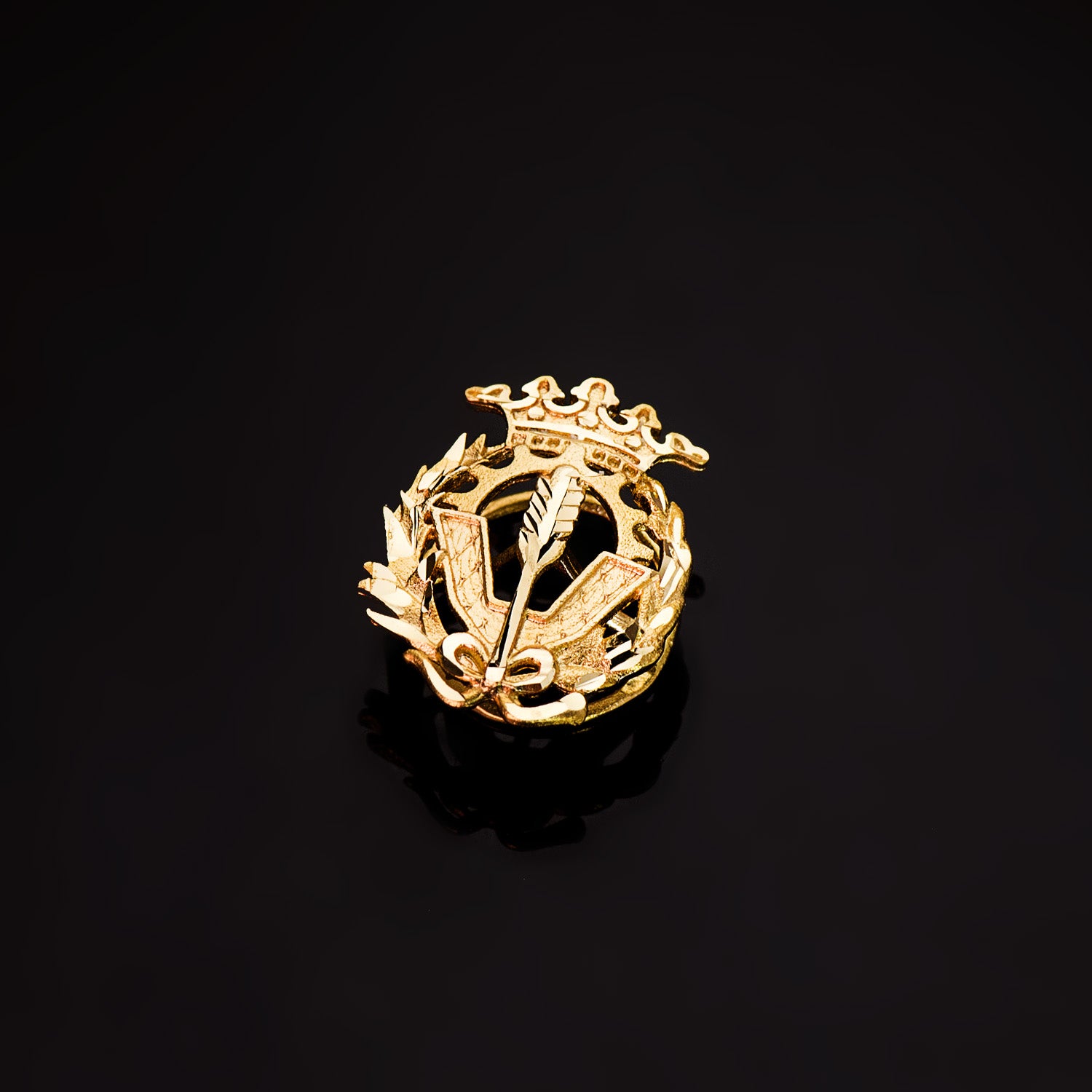 18K gult gull-emblem Politisk og økonomisk vitenskap 18 X 14 mm