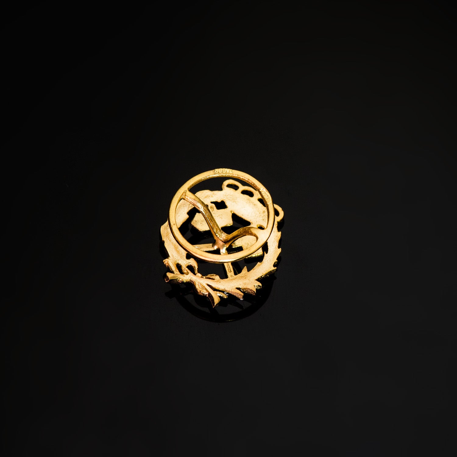 Mining Engineer Badge 18K Yellow Gold 17 X 14 mm