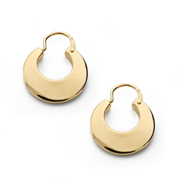 18 K gult gull ring øredobber. 13 mm
