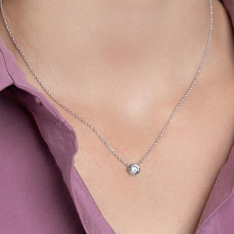 Solitaire Collier Argent – Azuline - Main Image