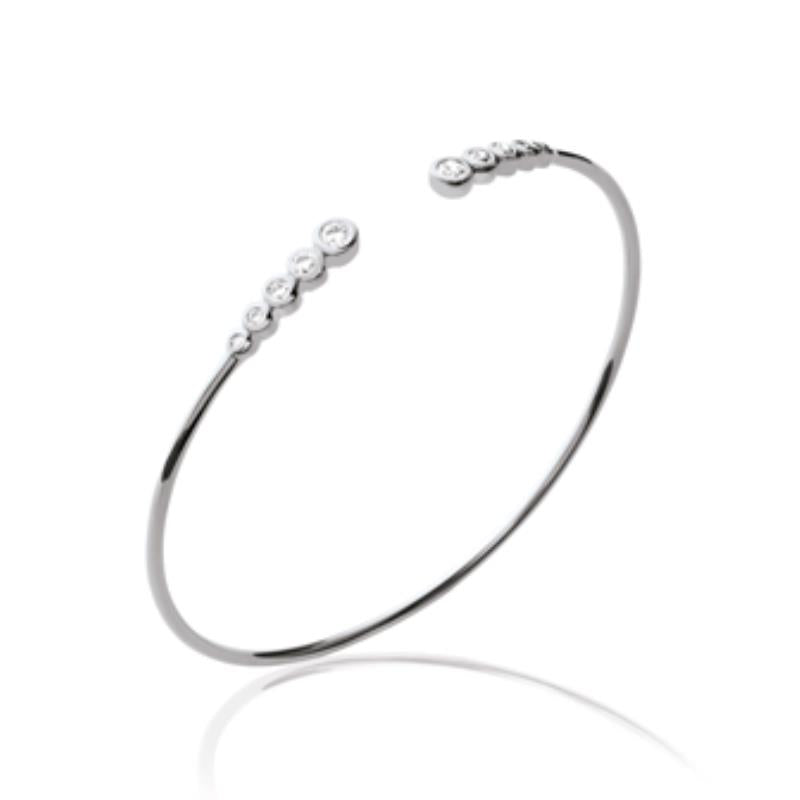 Jonc Ouvert Pierre – Argent | Azuline