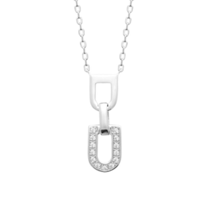 U Zirconium Necklace – Silver | Azuline