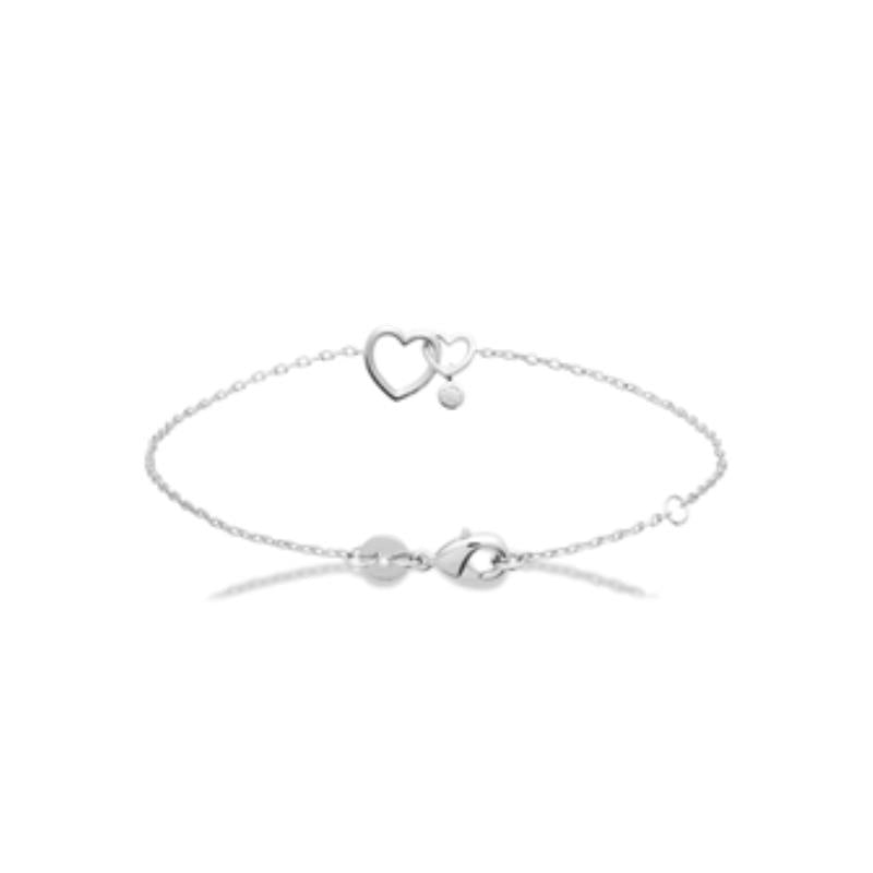 Pulsera Doble Corazón – Plata | Azuline
