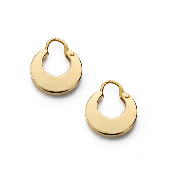 18 K gult gull ring øredobber. 11 mm