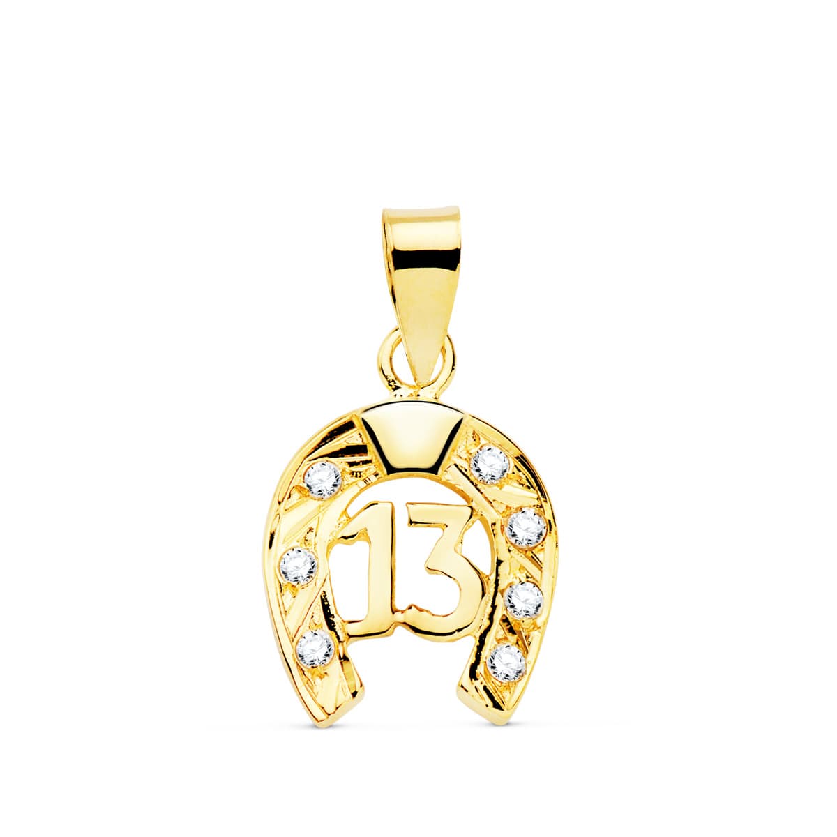 Pendentif en Or 18K Fer à Cheval Number 13