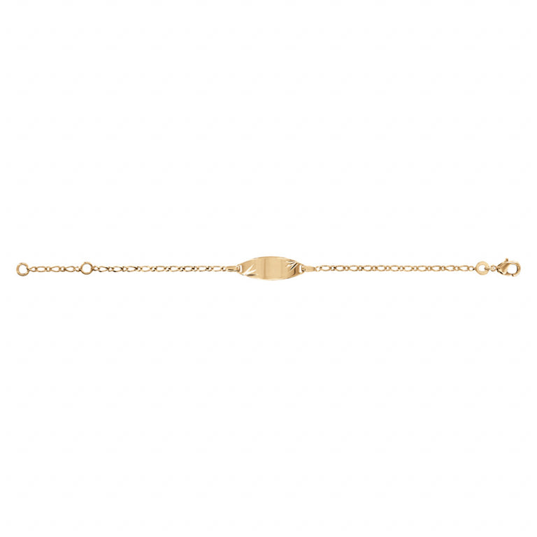 Bracelet identité motif étoile ovale – Plaqué or | Azuline vue 2