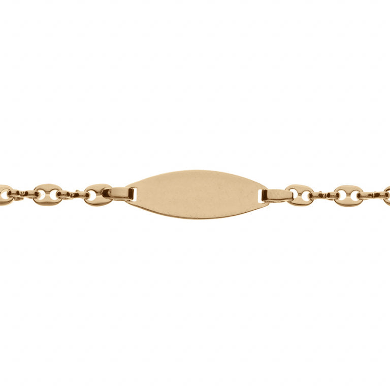 Bracelet identité ovale plaqué or – Plaqué or | Azuline