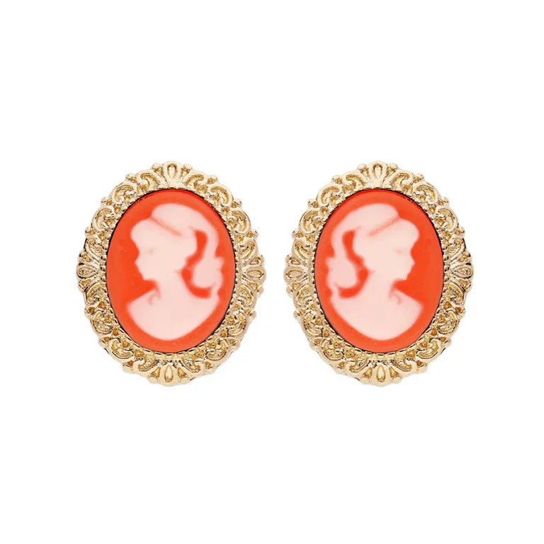 Cameo - Rose - Pozłacane - Kolczyki