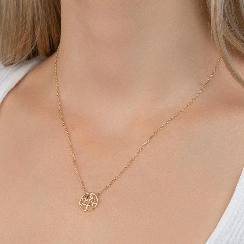 Lebensbaum - Halskette - Vergoldet Ansicht 2