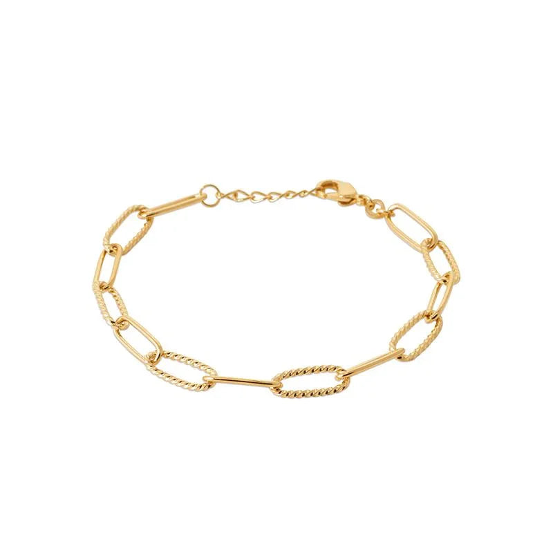 Eslabón - Pulsera - Chapado en oro