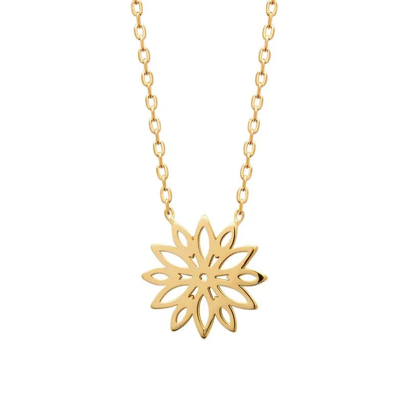 Flor - Collar - Chapado en Oro