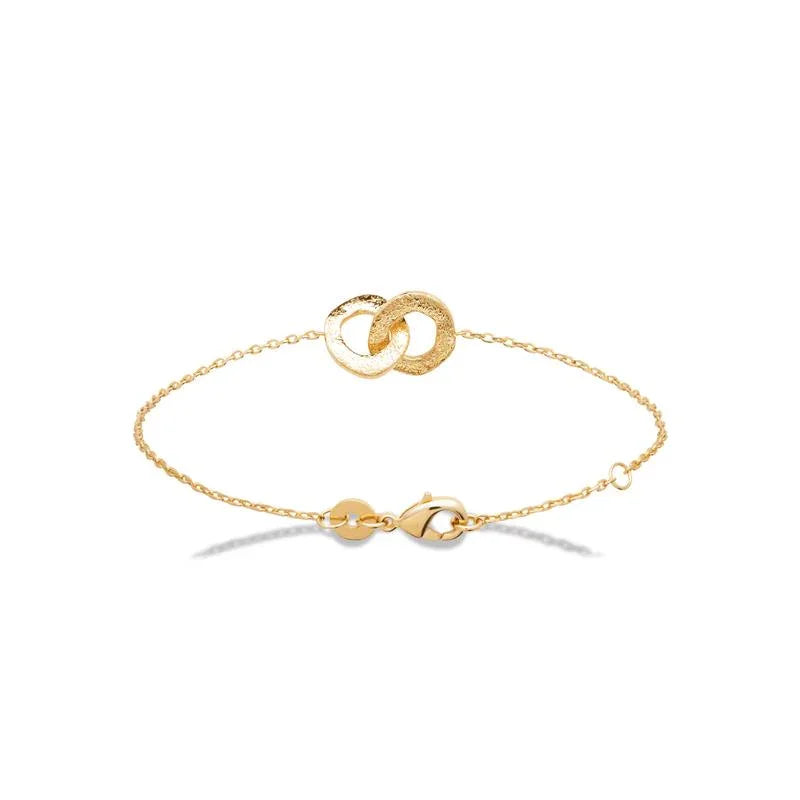 Hypnotique - Anillos entrelazados - Pulsera - Chapado en oro