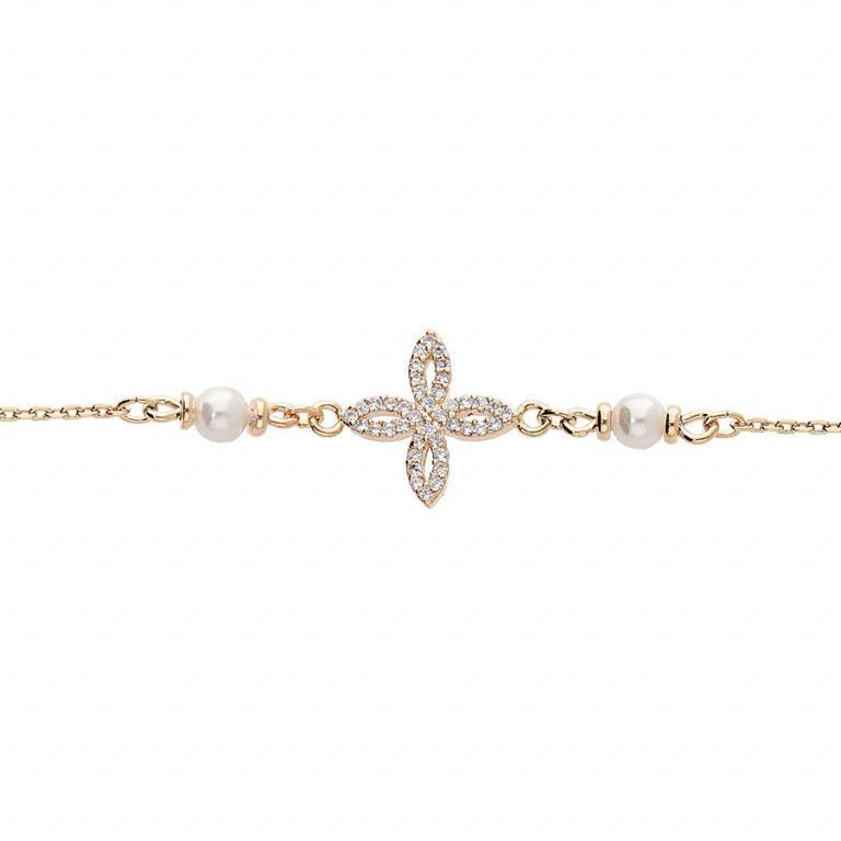 Blomsterarmbånd – forgyldt | Azulin