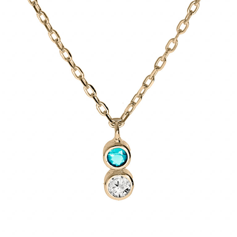 Cubic Zirconia Necklace – Silver Gilded with Fine Gold | Azuline