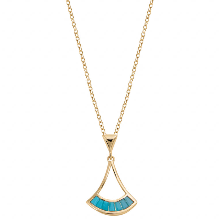 Collier Eventail – Argent Doré à l’Or Fin | Azuline vue 2