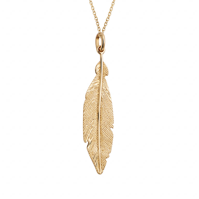 Feather Necklace – Silver Gilded with Fine Gold | Azuline