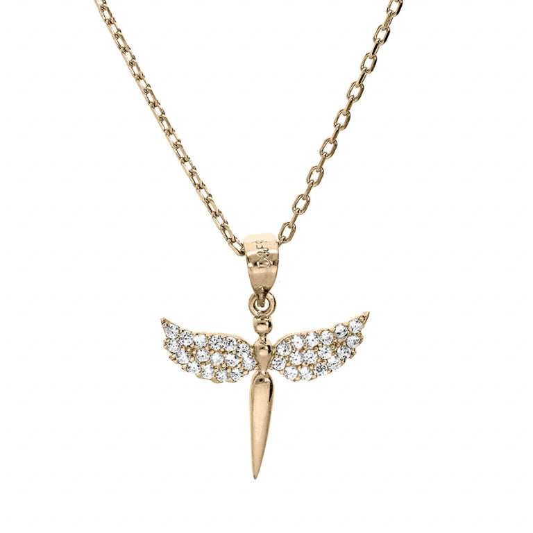 Angel Wing Sword Necklace – Silver Gilded with Fine Gold | Azuline