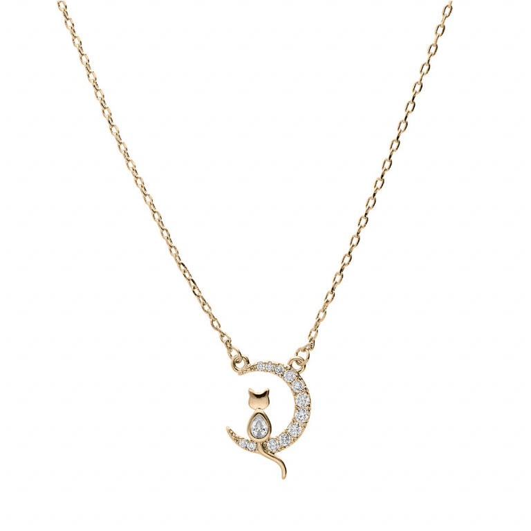 Moon Necklace – Gold Plated | Azuline view 2