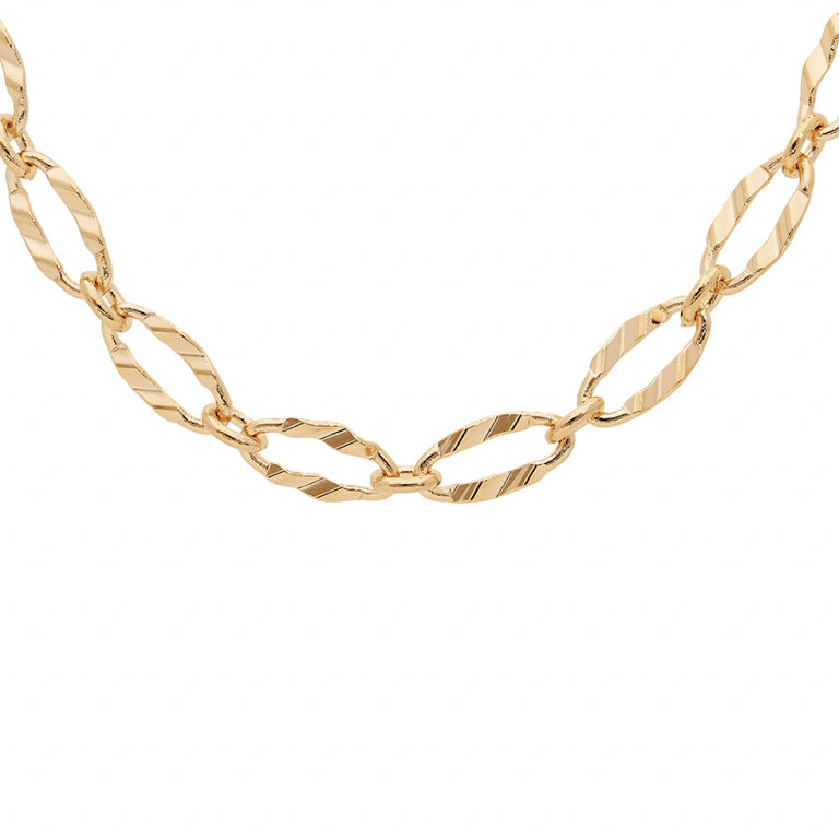 Ovale mesh ketting – verguld | Azulin