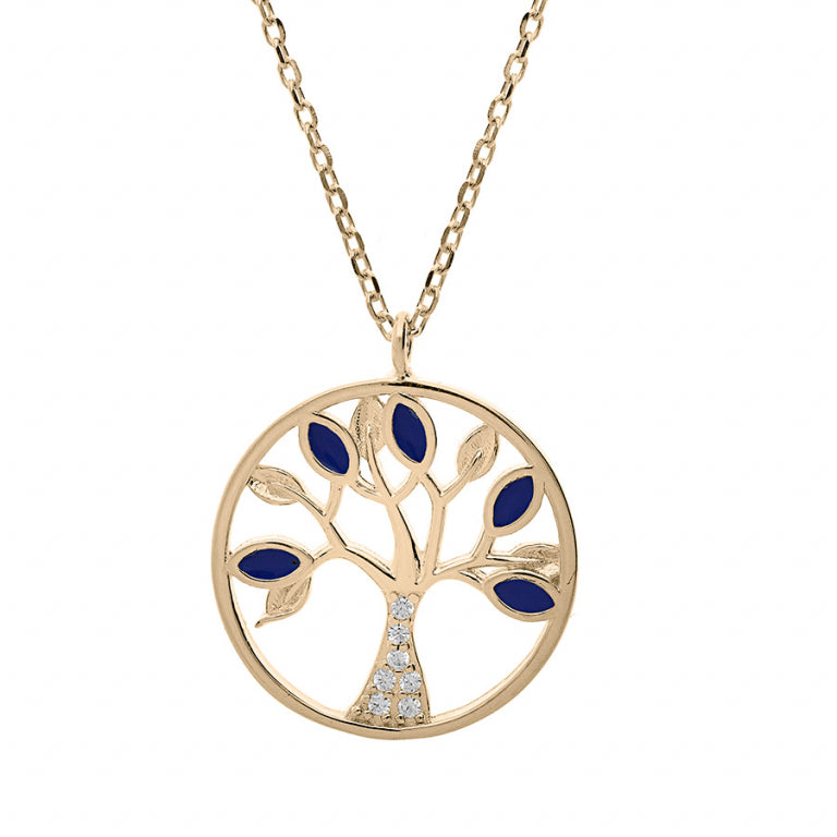 Κολιέ Tree of Life – Ασημένιο επιχρυσωμένο με λεπτό χρυσό | Azulin