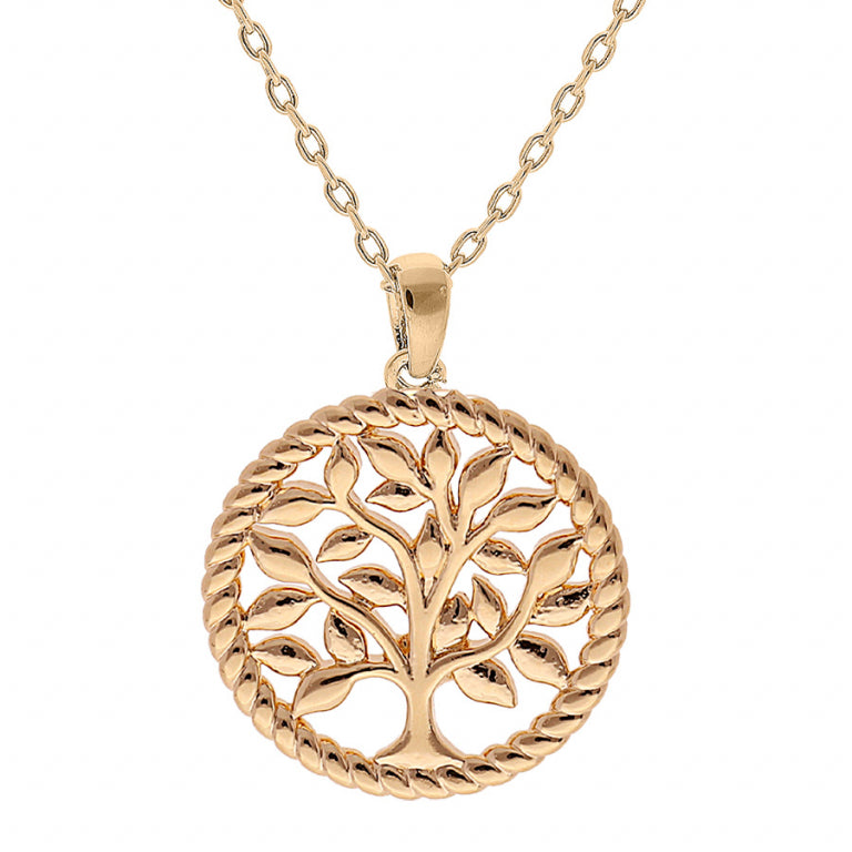 Κολιέ Tree of Life – Ασημένιο επιχρυσωμένο με λεπτό χρυσό | Azulin