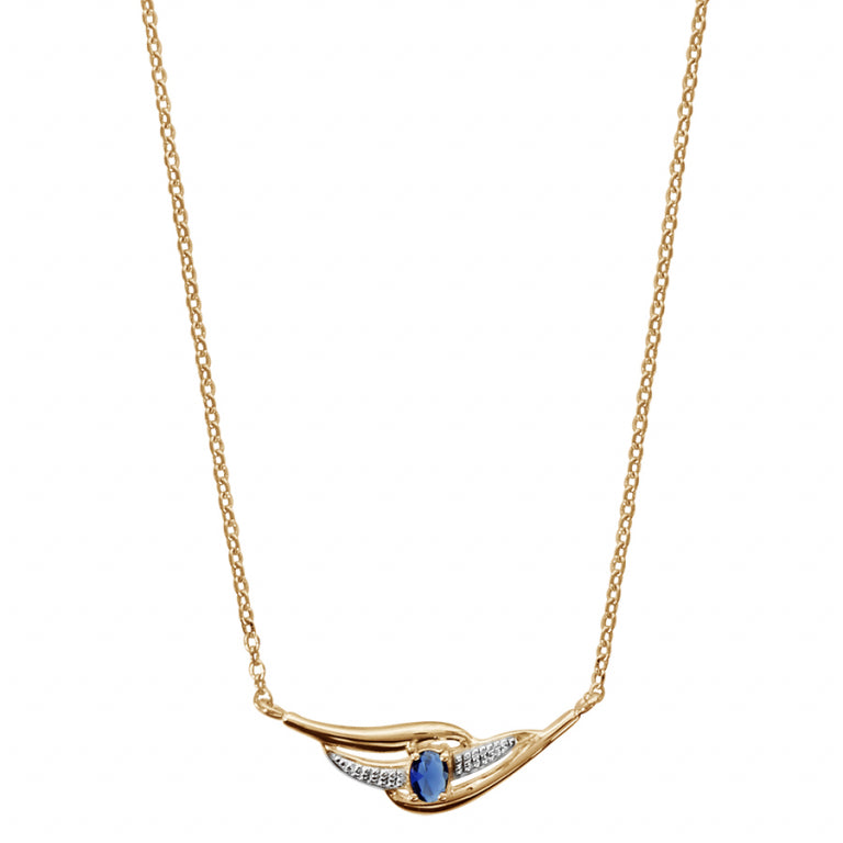 Blue Stone Necklace – Gold Plated | Azuline view 2