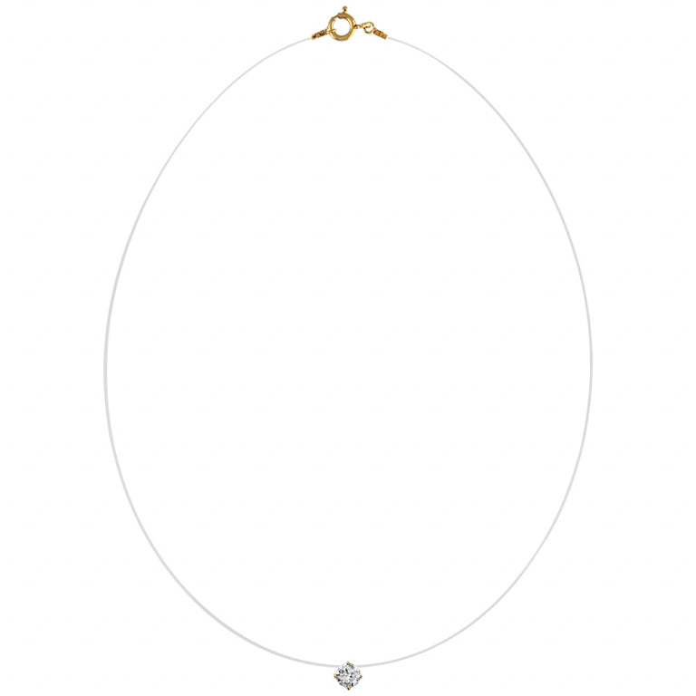Collier Solitaire – Argent Doré à l’Or Fin | Azuline vue 2