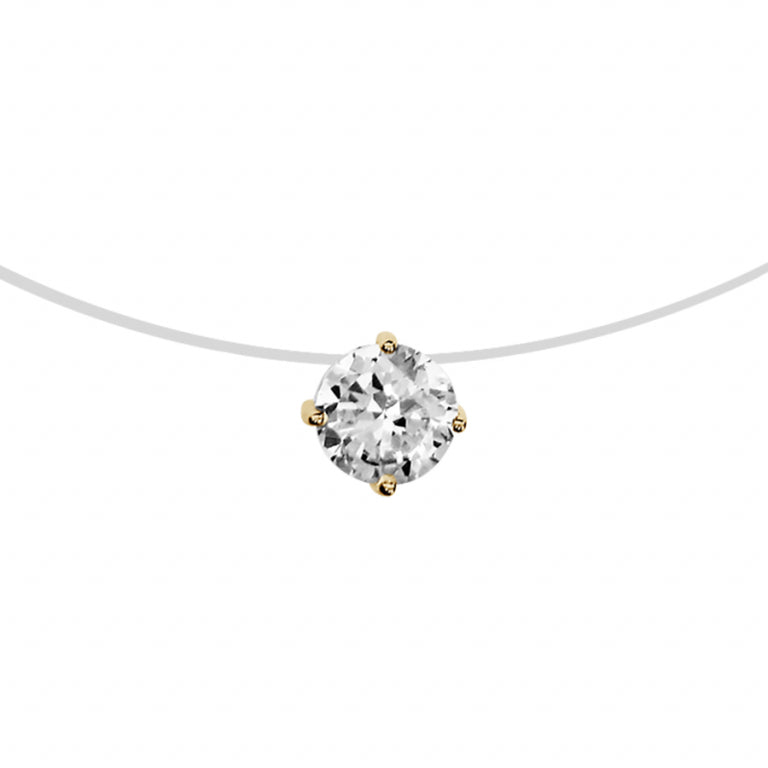Solitaire Necklace – Silver Gilded with Fine Gold | Azuline