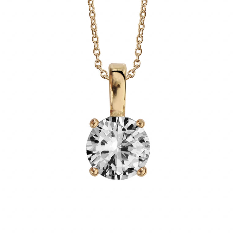 Collier Solitaire – Argent Doré à l’Or Fin | Azuline