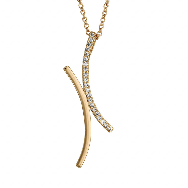 Collier Croisé – Argent Doré à l’Or Fin | Azuline