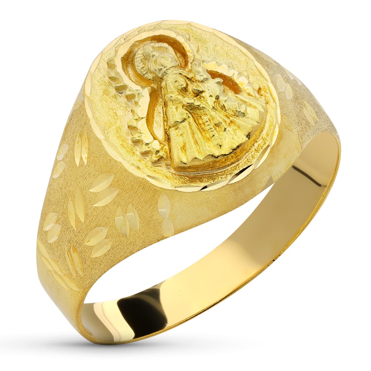 Étoile Vierge Creuse Or Jaune 18K Largeur du Chevalier : 13 mm