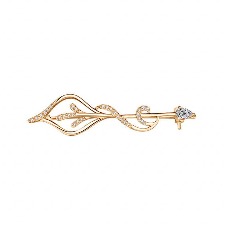 Cubic Zirconia Brooch – Silver Gilded with Fine Gold | Azuline