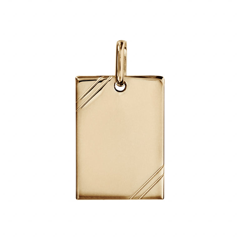 Gestreepte hanger – zilver verguld met fijn goud | Azulin