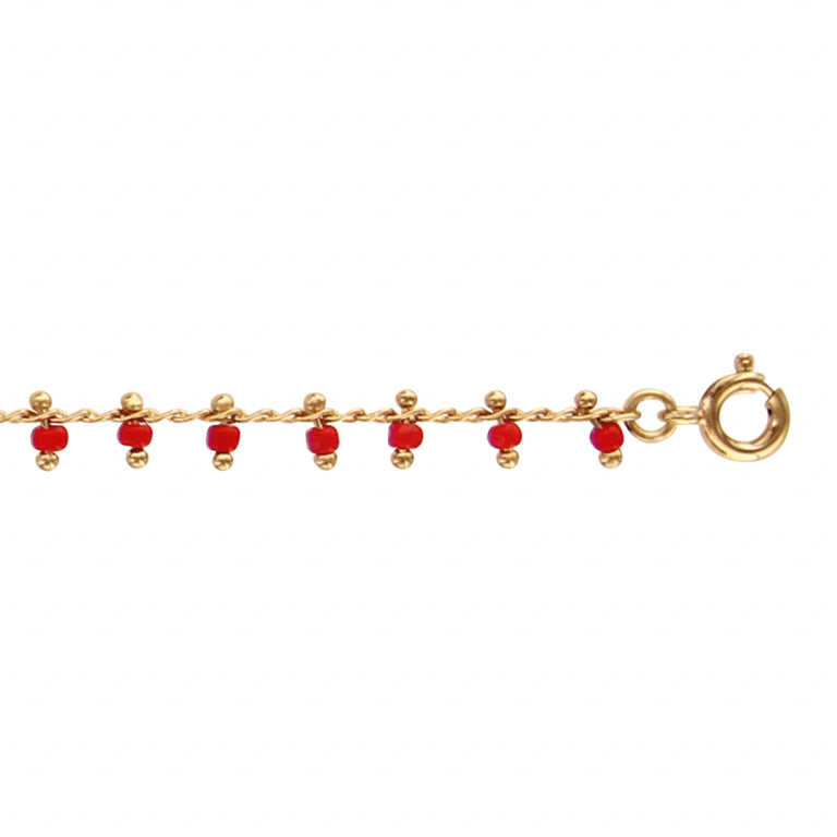 Corrente de tornozelo Ball Tassel – Prata Dourada | Azuline ver 2