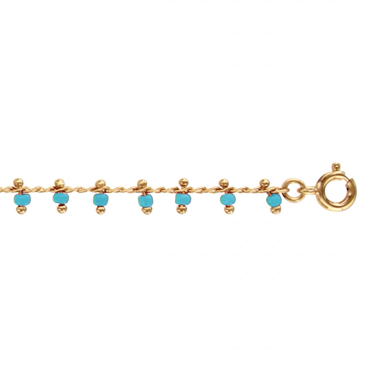 Corrente de tornozelo Ball Tassel – Prata Dourada | Azuline ver 2