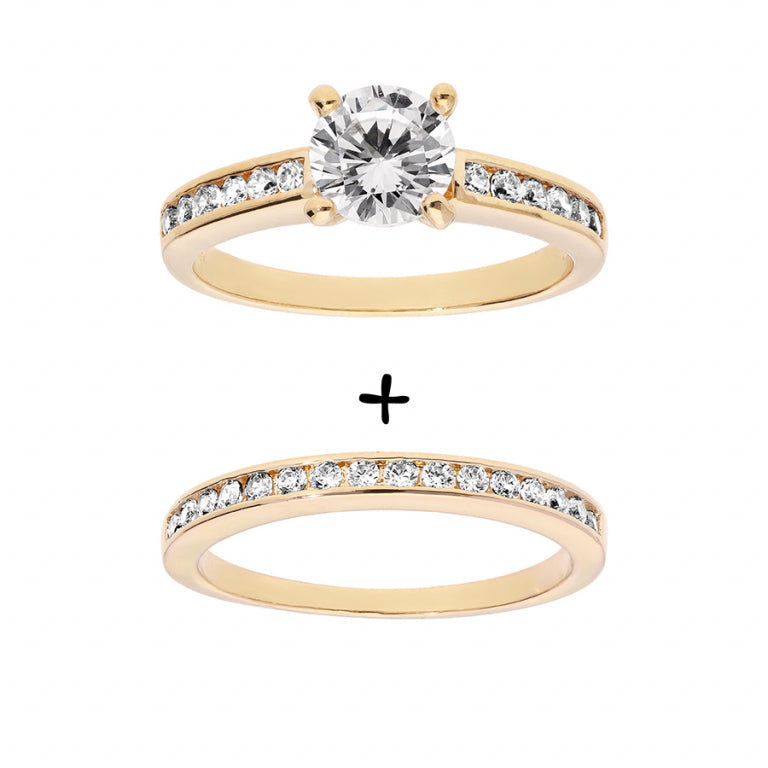 Duo ring zirkoniumoksid skinneringer i gullbelagt