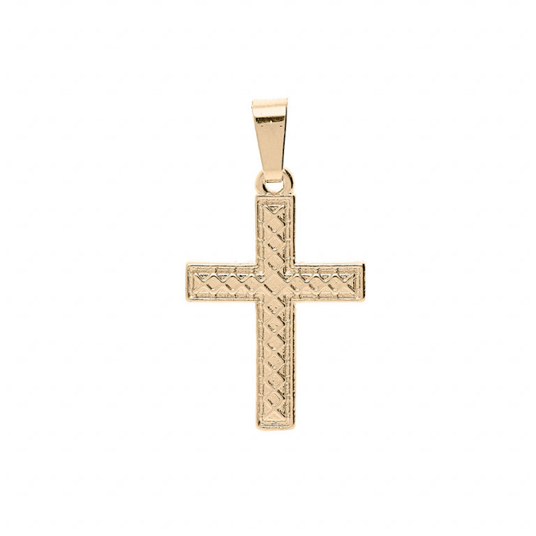 Colgante Cruz – Plata Dorada con Oro Fino | Azuline